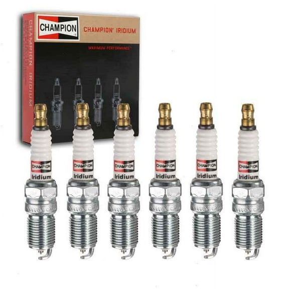 6 pc Champion Iridium Spark Plugs compatible with Ford Fusion 3.0L V6 2006-2012