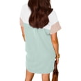 thumbnail image 4 of Fantaslook Summer Color Block Dresses for Women Crewneck Short Sleeve T shirts Dress Ribbed Dresses with Pockets, 4 of 8