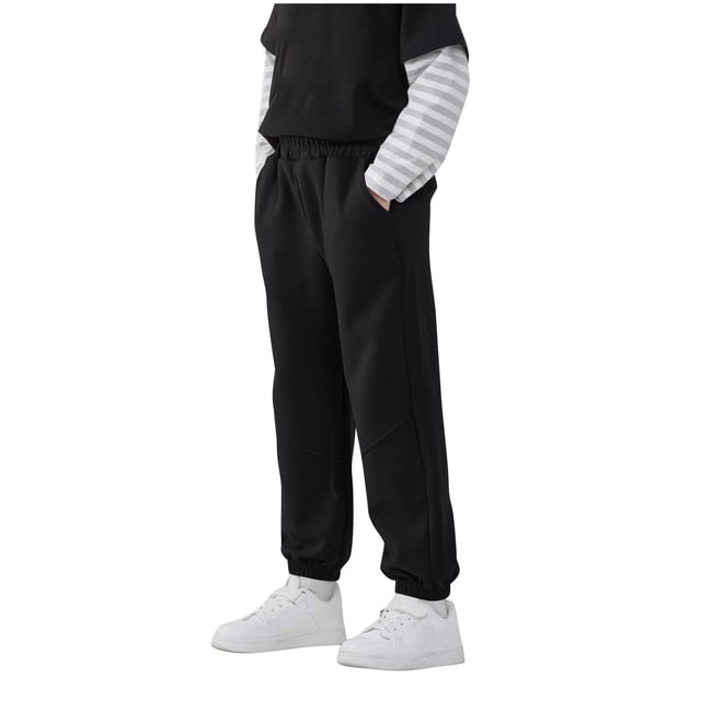 Children's Solid Stretch Belt Pockets Are Leg-Drawn Medium Slacks