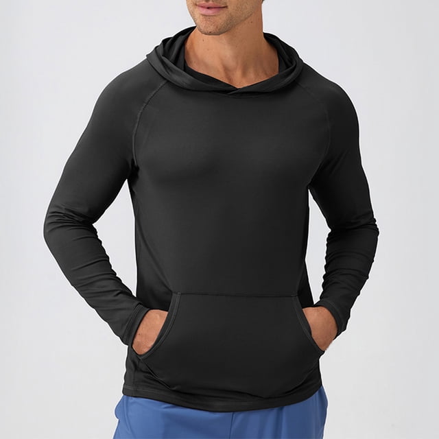 pstuiky hombres de manga larga, Sudadera deportiva de manga larga con capucha y secado rápido para hombre salir tops m