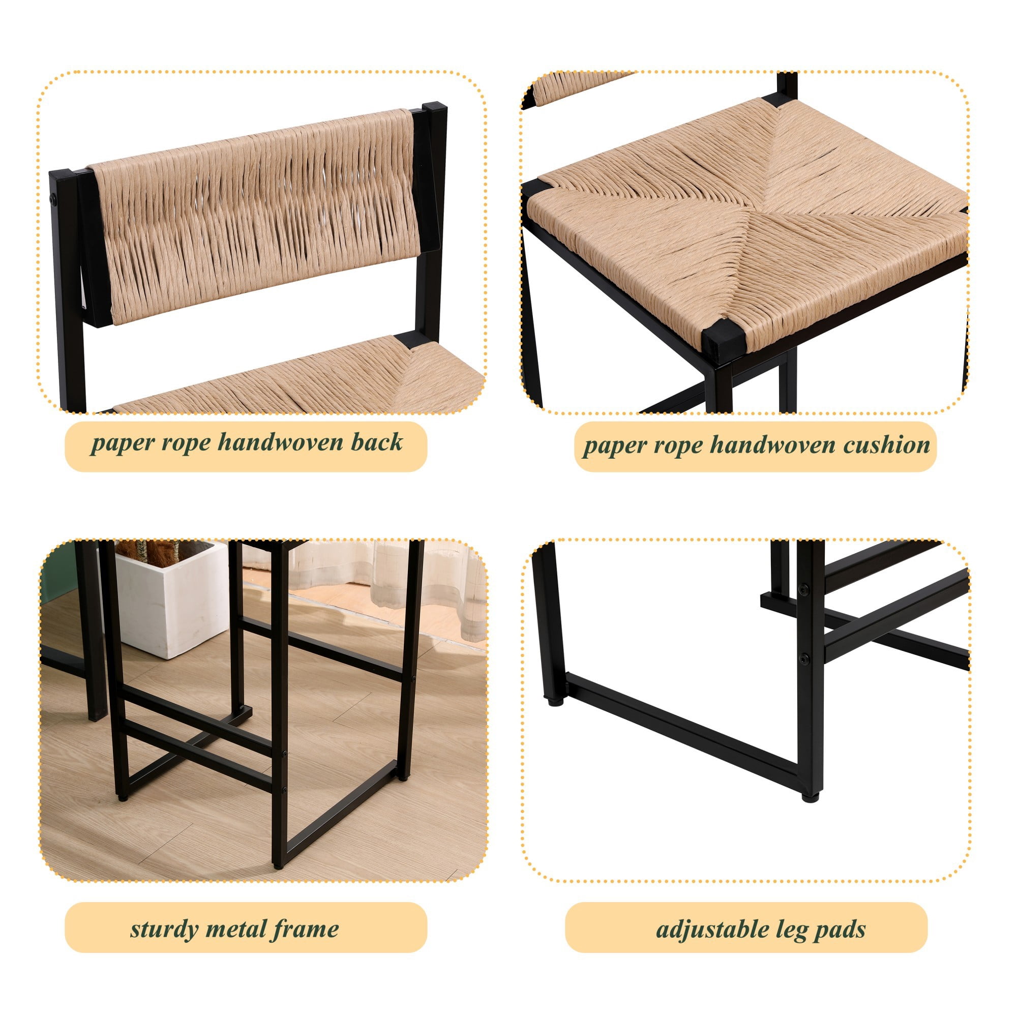 Bar Stools Set of 2 Counter Height Bar Stools,34.84 inch Counter Stool for Kitchen Island, Dining Room,Honey
