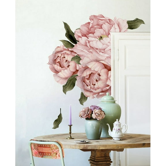 Pink Peonies Bouquet Flower Wall Decal