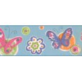 thumbnail image 2 of Red Blue Butterflies Abstract Wallpaper Border Retro Design, Roll 15' x 9", 2 of 3