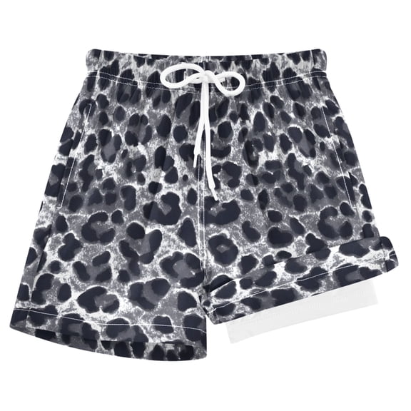 joogoo Grey Leopard Print Boys Swim Trunks Beach Swimsuit Shorts Boxer 8Y