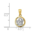 thumbnail image 3 of 14K Yellow Gold White Rhodium Polished D.C Finish Angle Cherub Pendant, 3 of 4