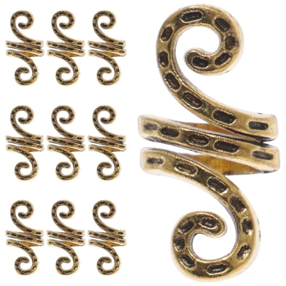 Luxshiny 20Pcs Golden Dreadlock Cuffs Zinc Alloy Hair Jewelry Lightweight Braiding Accessories