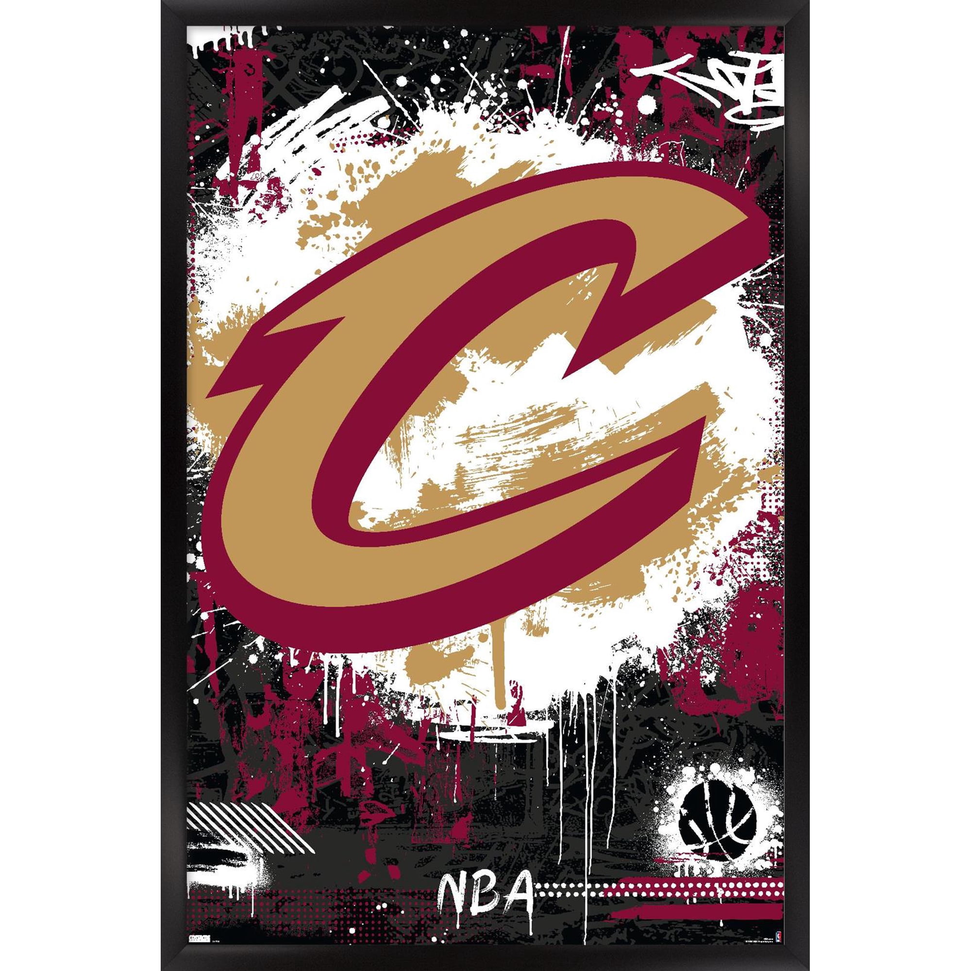 NBA Cleveland Cavaliers - Maximalist Logo 23 Wall Poster, 22.375" x 34" Framed