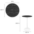 thumbnail image 2 of Modway Lippa 28" Round Artificial Marble Bar Table in White Black, 2 of 7