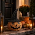 thumbnail image 2 of Vintage Halloween Decorations with Pumpkin Witch Hat, Handwoven Home Decor Nightmare Before Christmas Decor, Halloween Gifts for Living Room, 2 of 6