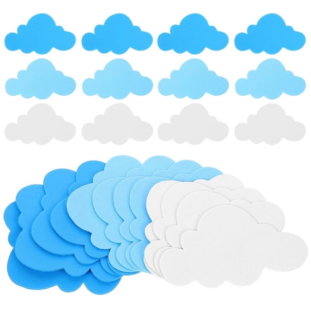 24pcs EVA Clouds Wall Sticker Decoration for Kindergarten Classroom DIY Crafts