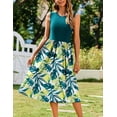 thumbnail image 3 of Vestido midi Zeagoo sin mangas con estampado floral para mujer, 3 of 8