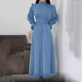 thumbnail image 4 of DailyTrove Women's Collared Button-Front Linen Midi Dress - Cotton-Blend Casual Summer & Office Wear, Breathable for Work, 4 of 6