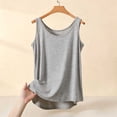 thumbnail image 2 of Liweisiy Women'S Solid Color Casual Tank Tops Crewneck Sleeveless Relaxed Fit Tops Summer Breathable Athletic Workout Undershirts Gray Xl, 2 of 6