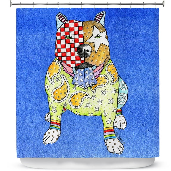 Shower Curtains 70" x 84" from DiaNoche Designs by Marley Ungaro - Pitbull Blue