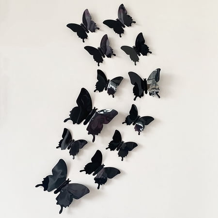 Cute Butterfly Wall Decor 24 pcs, Girls Room Wall Decals, Danish Pastel Aesthetic Butterflies Stickers for Nursery Decorations, Baby Toddler Room Decor for Girls