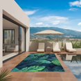 thumbnail image 3 of Tropical Plants Outdoor Rug for Patio/Deck/Porch, Non-Slip Large Area Rug 5 x 7 Ft, Summer Watercolor Teal Green Palm Leaves Indoor Outdoor Rugs Washable Area Rugs, Camping Rug Carpet Runner, 3 of 8