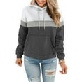 thumbnail image 4 of Jinhomg Fall Winter Casual Sweatshirts for Women 2024 Fashion Color Block Hoodies Casual Cozy Long Sleeve Kangaroo Pocket Sweatshirt with Drawstring 90% off Clearance Sale Black XL, 4 of 6