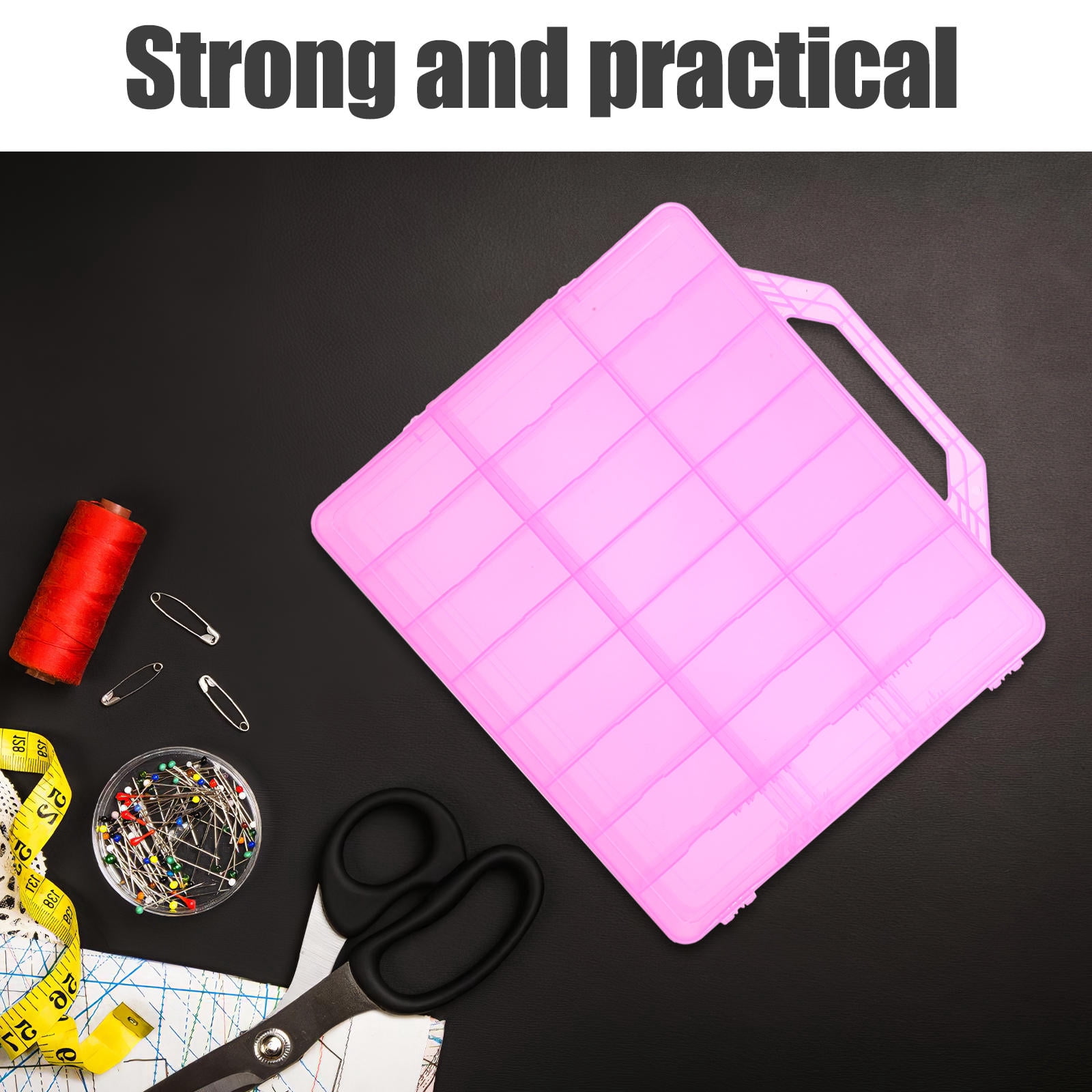 RENACLIPY Double Layer Plastic Storage Box with Handle for Sewing and Embroidery Supplies