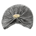 thumbnail image 3 of Abbraccia Indian Turban Hat for Women Alloy Brooch Female Headband Hair Scarf Head Wrap, 3 of 9