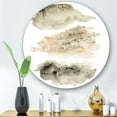 thumbnail image 2 of Designart 'Golden Beige and Grey Clouds I' Modern Circle Metal Wall Art 23x23 - Disc of 23, 2 of 5