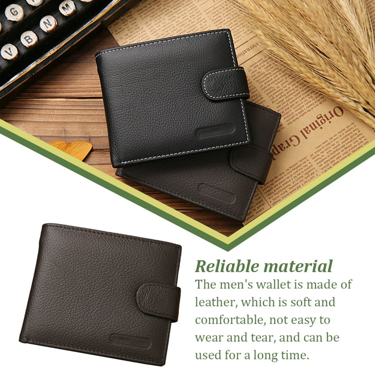 Linyer JINBAOLAI Men Wallet Soft Leather Credit Card Holder Door Keys Storage Travel School Purse Change Organization Fashion Coffee