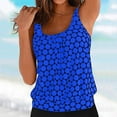 thumbnail image 5 of TOWED22 Womens Blouson Tankini Top No Bottom Loose Fit Swim Top Modest Tank Top（Blue,L）, 5 of 7