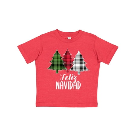 

Inktastic Feliz Navidad Plaid Trees Gift Toddler Boy or Toddler Girl T-Shirt