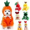 thumbnail image 2 of Cute Fruit Pet Costume Dog Clothes for Small Dogs Warm Fleece Doggy Hoodies Pet Dog Cat Clothing Puppy Sweater for Chihuahua Pug (Frog,S), 2 of 7