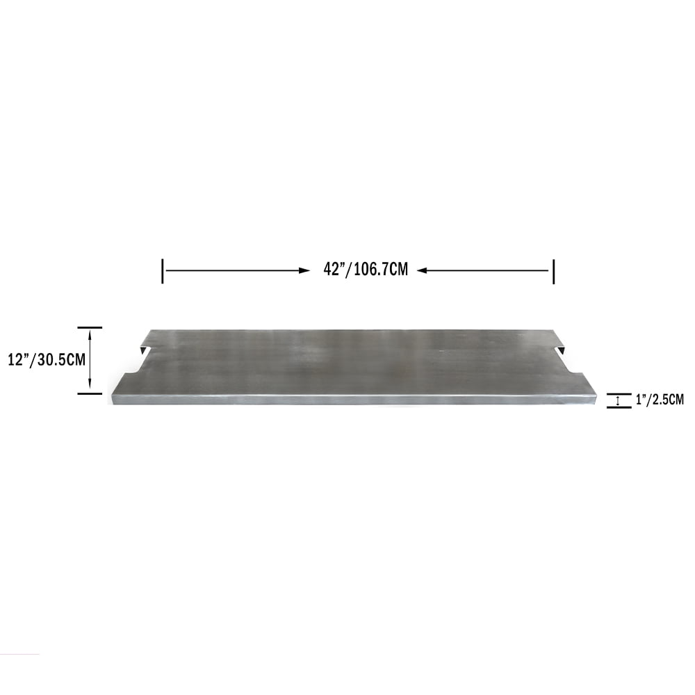 Elementi Outdoor Hampton Fire Pit Table Rectangle Stainless-Steel Lid 42 x 12 Inches Fire Pit Accessories Patio Heater Lid