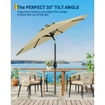thumbnail image 3 of 9FT Outdoor Patio Umbrella with Double-Layer Vented Canopy, UPF 50+ UV Protection, 8-Rib Steel Frame, Crank & Tilt Mechanism, Detachable Pole, Backyard, Deck, or Poolside, 3 of 7