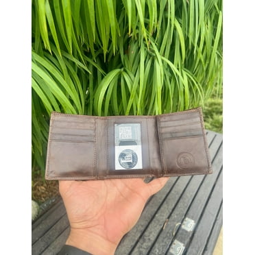 RFID Blocking Leatherboss Mens Trifold Wallet with Full Grain Genuine Leather, Rustic Texture