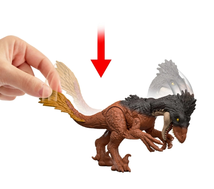 Jurassic World Rebirth Strike Attack Achillobator Dinosaur, Single Strike Action