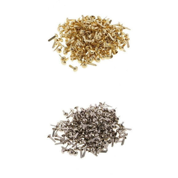 200 Piezas de Adorno de Clavos de Metal de Hierro para Tarjetas DIY Decoración de Navidad mayimx Sujetador de papel decorativo Brad