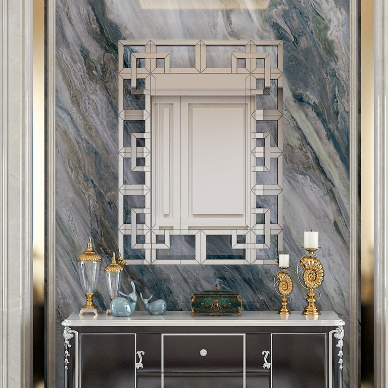 LUVODI Large Silver Wall Mirror for Living Room, Bedroom, Hallway