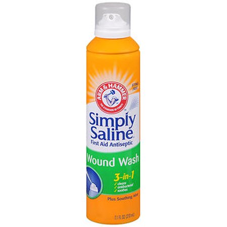 Arm & Hammer Simply Saline Plus Wound Wash 3-in-1 First Aid Antiseptic, 7.1 Fl (Best Antibiotic For Wounds)