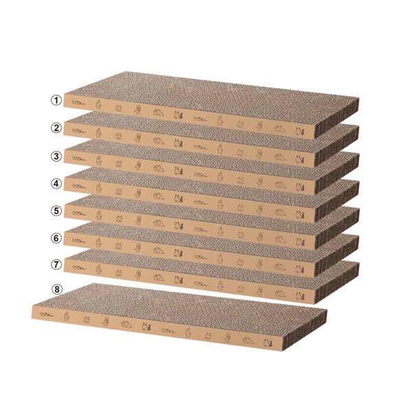 Bloc de rascar con forma de gato Mankaide, 8 paquetes, de cartón duradero y reversible