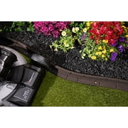 GroundSmart Roman Brick Landscape Edging, 4 Brown Rubber Garden Edging Border, 6 pack