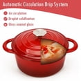 thumbnail image 3 of Ruba Enameled Cast Iron Dutch Oven with Self Basting Lid; Enamel Coated Cookware Pot 3QT - Gradated Red, 3 of 6