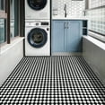 thumbnail image 3 of Abyssaly 11.8" x 11.8" 10pcs Peel and Stick Floor Tiles Self-Adhesive Waterproof Vinyl Flooring for Kitchen, Bedroom, Living Room(Black and White checkerboard design), 3 of 11