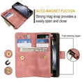thumbnail image 6 of Decase Wallet Case for Samsung Galaxy Z Fold 5, Premium PU Leather Magnetic Closure Handbag Zipper Pocket Case Kickstand Card Slots with Hand Strap Shockproof Flip Case,Rosegold, 6 of 8