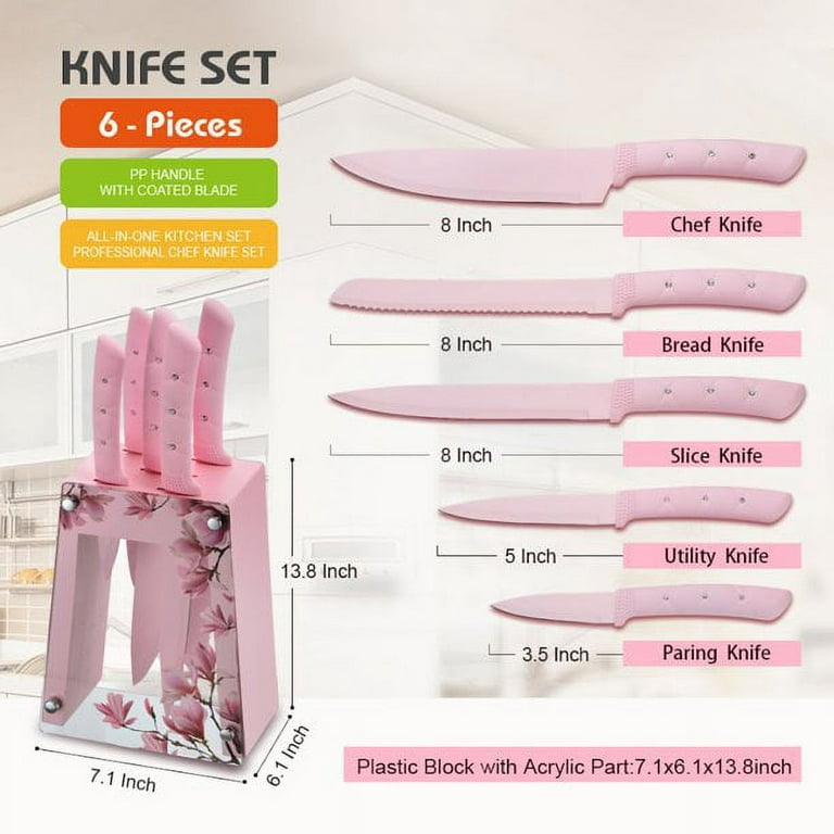 Choose from a Wide Variety of Great Quality at Low Prices from Brights Pink  5 Piece Knife Block Set Aubina X