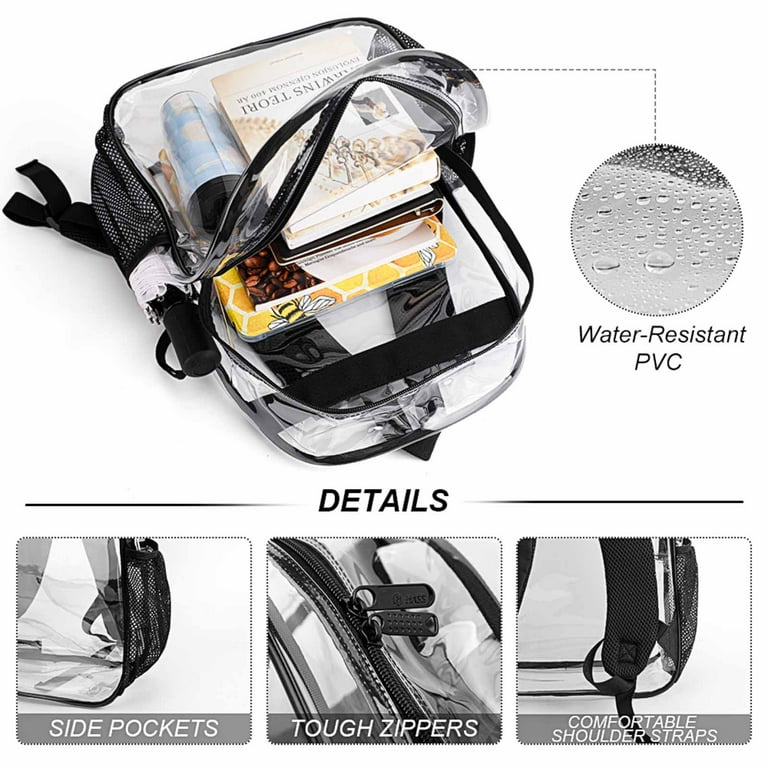 Rugby Team Pitts burgh Steelers Pitts burgh Pennsylvania 17 Inch Transparent Bag Fashion Pvc Backpack High Capacity Zipper Schoolbag Travel Shoulders Bag Walmart