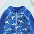 thumbnail image 4 of KPOPLK Boys one Piece Swimsuit Zipper Rash Guard Kids Long Sleeve Bathing Suits UPF 50+ Sun Protection Swimwear 2-9Y(Dark Blue,6-9 Months), 4 of 5