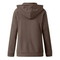 thumbnail image 4 of Dezsed Women's Lightweight Pocket Zip-Up Hoodie Jacket for Women with Plus Size Coffee XL, 4 of 5