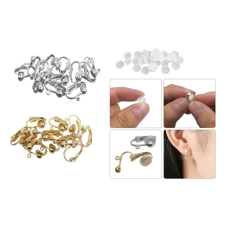 Wholesale SUNNYCLUE 1 Box 12Pcs 24K Gold Plated & 925 Sterling Silver  Plated Earring Findings Earrings Converter Set Screw Back Earring Converter  Clip Earrings for Jewelry Making Accessories DIY Craft Supplies 