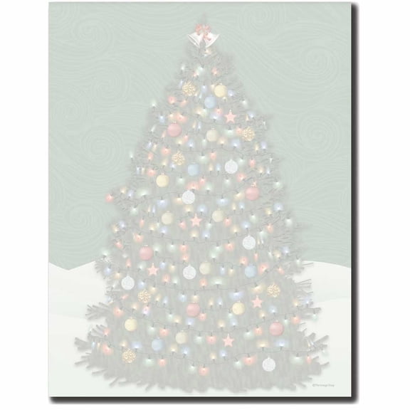 O' Christmas Tree Letterhead Laser & Inkjet Printer Paper, 100 Sheets per Pack