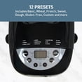 thumbnail image 6 of Programmable Bread Maker Machine with 12 Settings Including Gluten Free, 3 Loaf Sizes, and Crust Color Options, 3 lb Capacity, Gray Bestseling, 6 of 6
