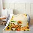 thumbnail image 2 of Bee Gnome Blanket ,Summer Sunflower Plants Throw Blanket Throw 50x60 Inch,Fall Harvest Thanksgiving Pumpkin Fleece Blanket,Cartoon Honey Bees Dwarf Fleece Blanket, 2 of 4