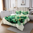 thumbnail image 2 of YST Parrots Bedspread Set, Tropical Bird In Exotic Trees Flowers Quilt Set Big Leaves Plants Vibrant Color Art Kids Coverlet Set, Cartoon Bed Set, Queen Size, Olive Green, 2 of 3