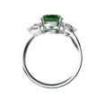 thumbnail image 2 of Star K� Three 3 Stone 8mm Round Simulated Emerald Trillion Engagement Promise Comfort fit Ring, 2 of 9